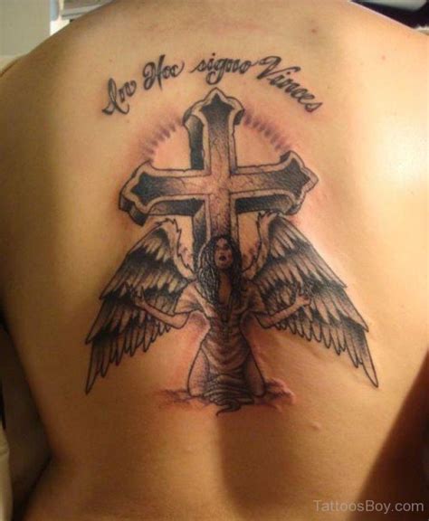 angel on cross tattoo